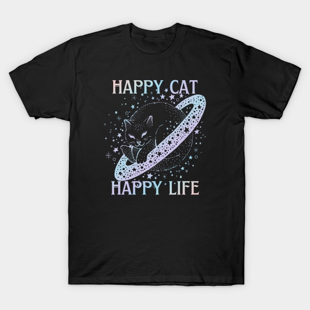 Happy cat happy life T-Shirt by ArtsyStone